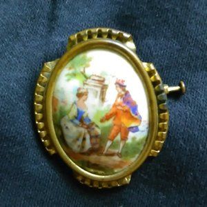 Limoges Vintage French Porcelain Pin. - image 1